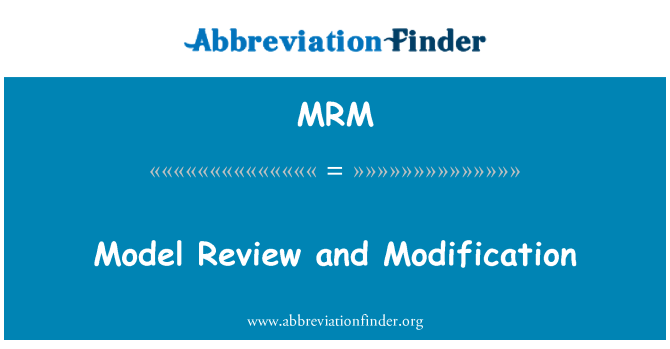 MRM: Recenze modelu a modifikace
