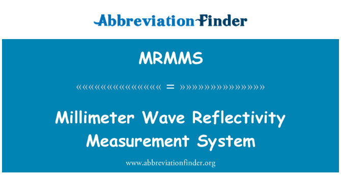 MRMMS: Milimeter Wave odbojnost merilnega sistema