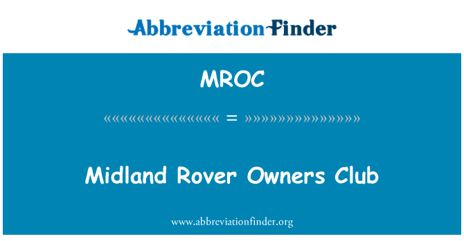MROC: Clwb perchnogion Rover Chanolbarth