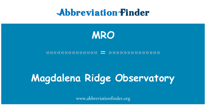MRO: Magdalena Ridge observatoř