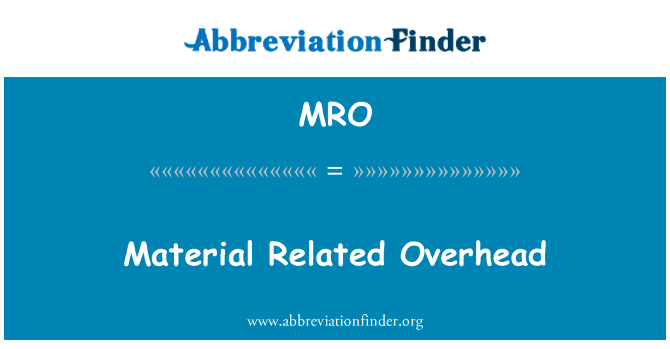 MRO: Materiál, režie související