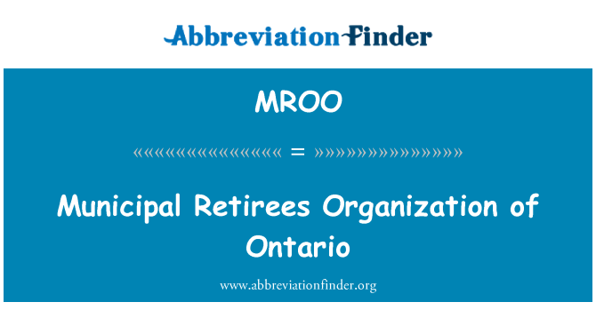 MROO: Ontario Municipal eläkeläisiä järjestämisestä