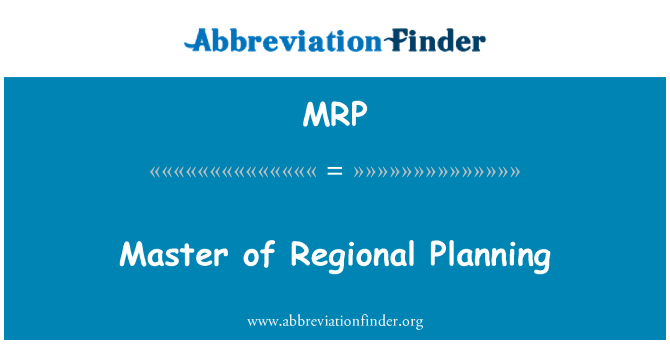 MRP: Mèt la Planification rejyonal