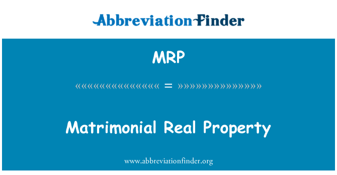 MRP: Proprjetà matrimonjali