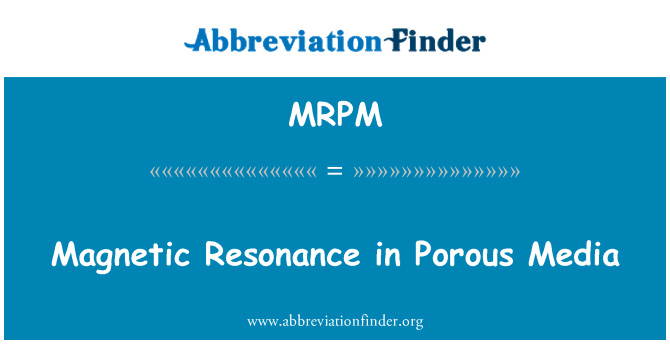 MRPM: Magnetická rezonance v porézních