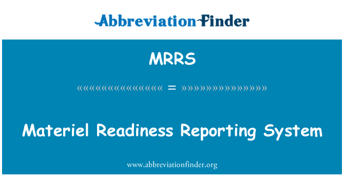 MRRS: Materialom pripravljenost sistema poročanja