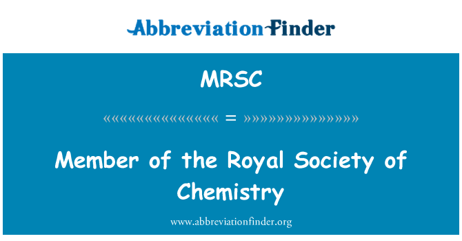 MRSC: Anggota Royal Society kimia