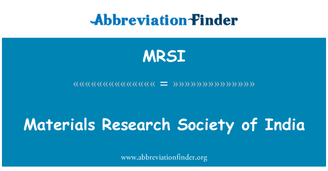 MRSI: Raziskave materialov Society of India