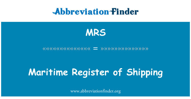MRS: Maritim Daftar penghantaran