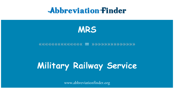 MRS: Militära tågtrafiken