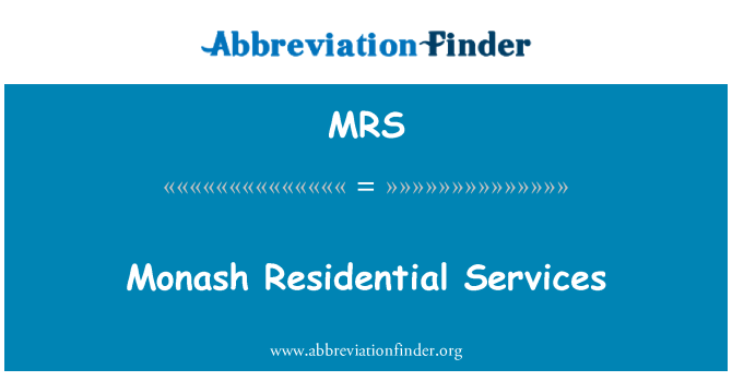 MRS: خدمات سكنية موناش