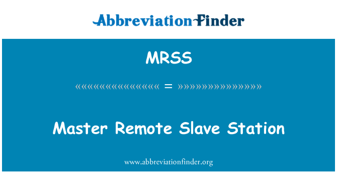 MRSS: Master Slave dálkové stanice
