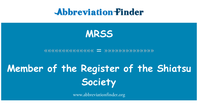 MRSS: Member of the Register of the Shiatsu Society