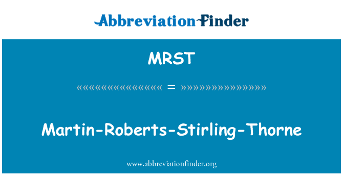MRST: Martin-Roberts-Stirlingas-Thorne
