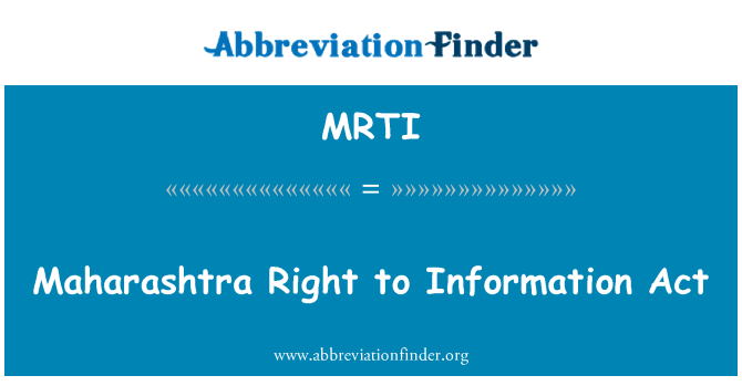 MRTI: Maharashtra přímo k informacím