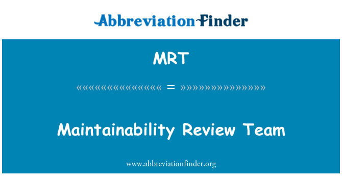 MRT: ทีมทบทวน maintainability