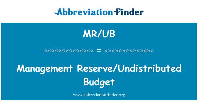 MR/UB: Pressupost de reserva no distribuïdes de gestió