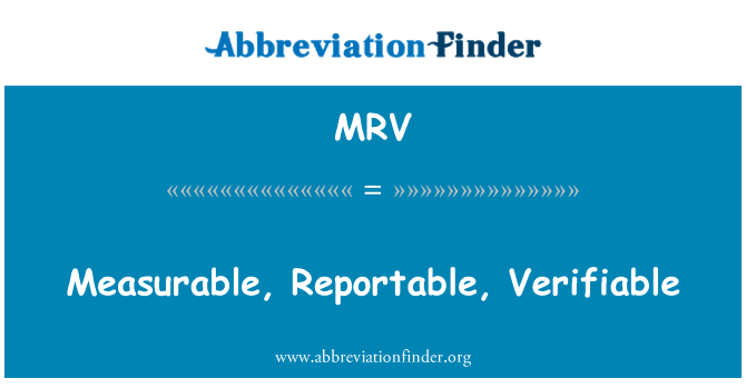 MRV: Вимірні, звітності, перевірки