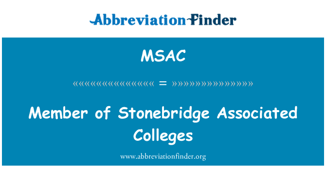 MSAC: Člen Stonebridge Spojené školy