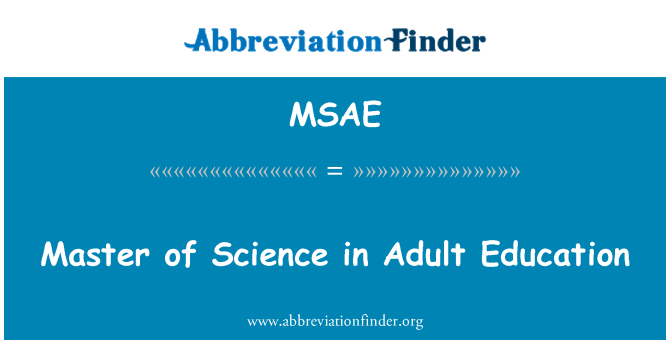 MSAE: מגיסטר למדעים בחינוך מבוגרים