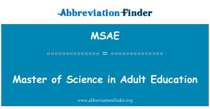 MSAE: ماجستير العلوم في تعليم الكبار