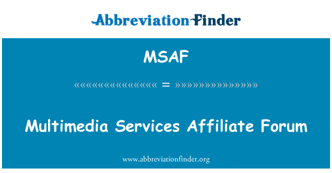 MSAF: Servizi multimediali affiliazione Forum