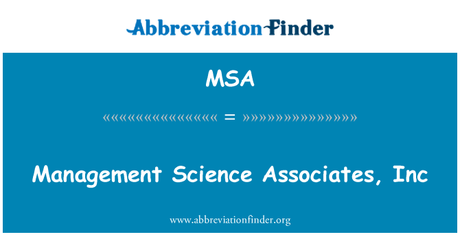 MSA: Upravljanje znanosti Associates, Inc