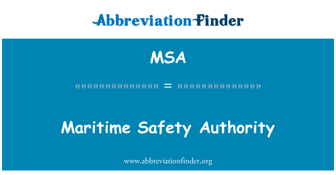 MSA: Maritieme veiligheidsinstantie