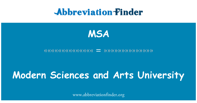 MSA: Modern Sciences and Arts University