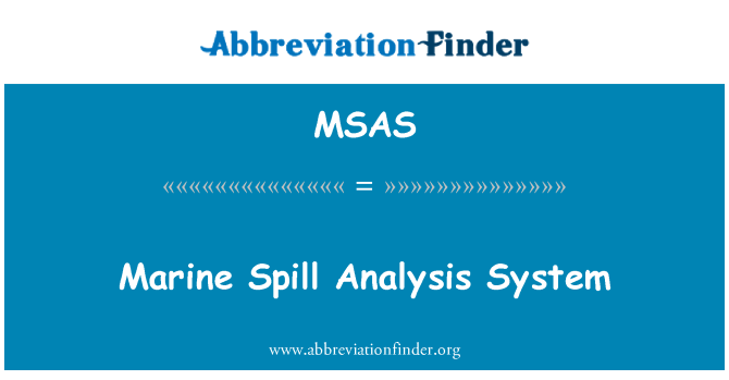 MSAS: Marine Spill analysesystem