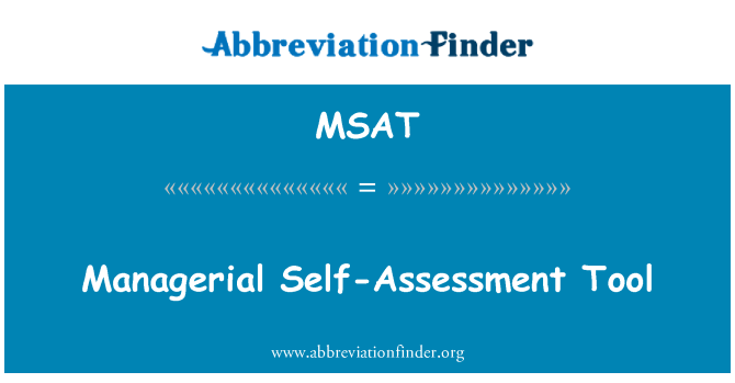 MSAT: Si yon moun gestion evalyasyon ak pwòp tèt ou