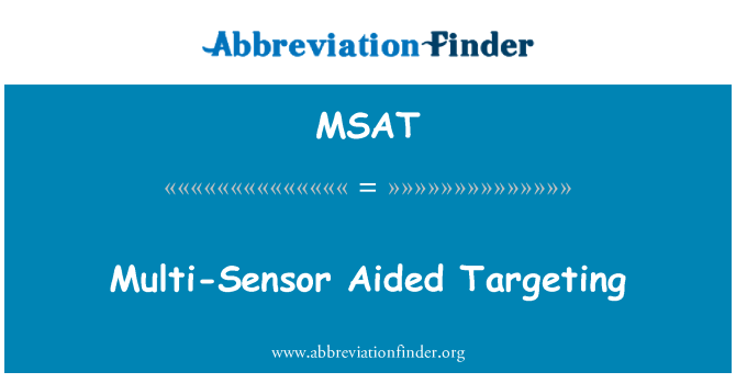 MSAT: マルチ センサー支援対象