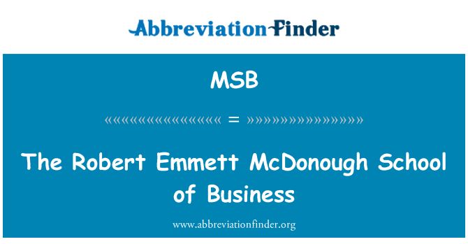 MSB: Robert Emmett McDonough škola podnikání
