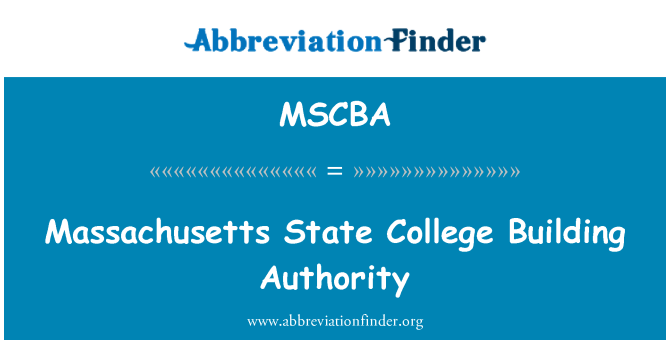 MSCBA: Massachusetts State College Building Authority