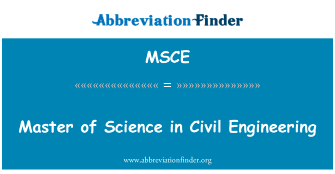 MSCE: Master of Science en Enginyeria Civil