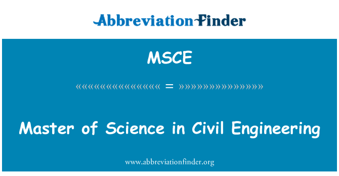 MSCE: Master of Science mérnöki