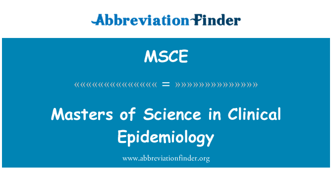 MSCE: Masters of Science v klinické epidemiologie