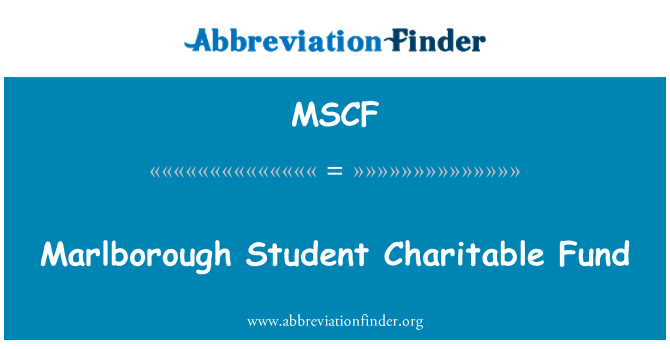 MSCF: मार्लबोरो विद्यार्थी धर्मार्थ निधि