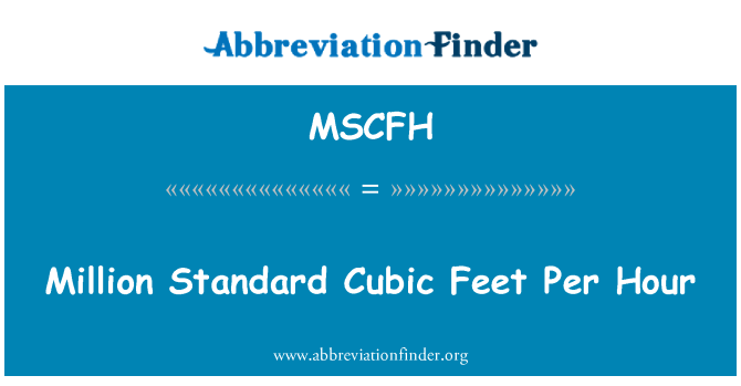 MSCFH: Million Standard kubikmeter i timen