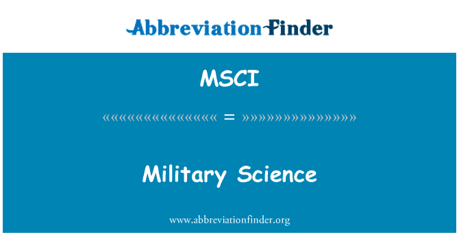 MSCI: Ciencia militar