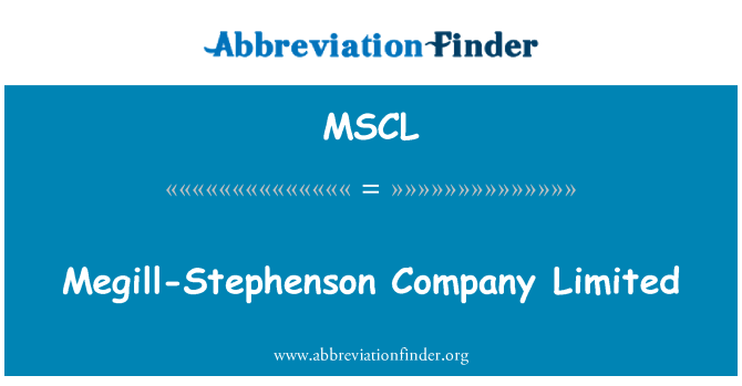 MSCL: Megill-Stephenson Company Limited