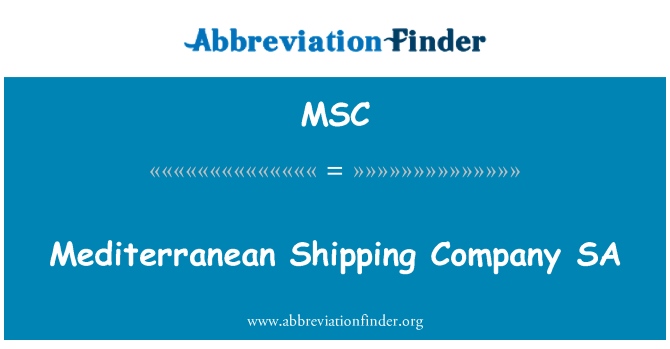 MSC: Sredozemlje ladjarska družba SA
