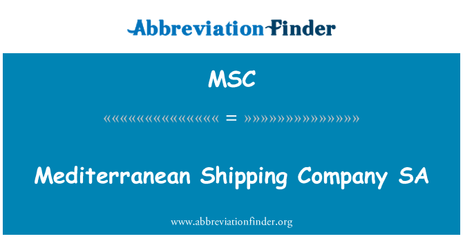 MSC: بحیرہ روم شپنگ کمپنی ایس اے