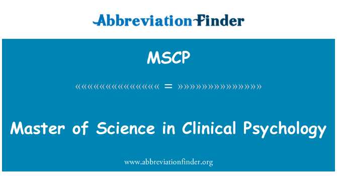 MSCP: Master of Science klinikinė psichologija
