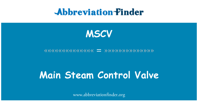 MSCV: Glavna kontrola ventila