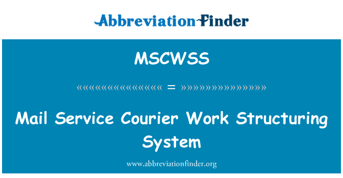 MSCWSS: Courrier Service messagerie travail structurant le système