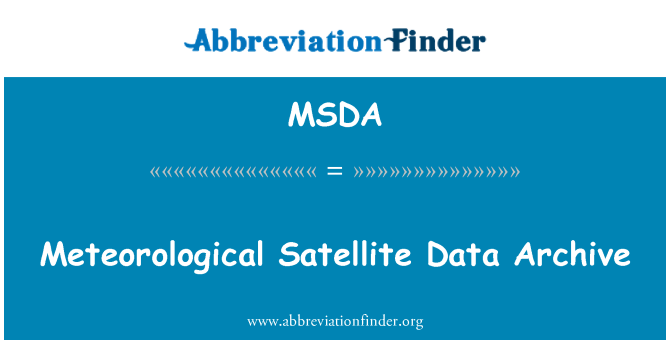 MSDA: Arkivju ta ' Data ta ' satelliti meteoroloġiċi