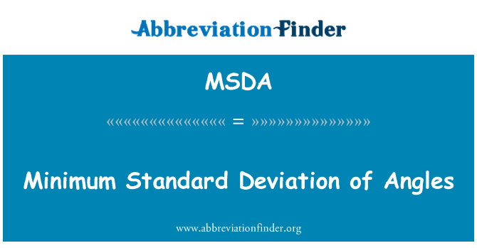 MSDA: Minimum Standard Deviation of Angles