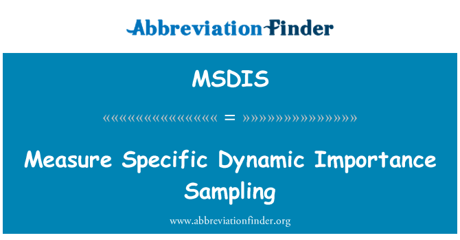 MSDIS: Мярка конкретни динамичен значение проби