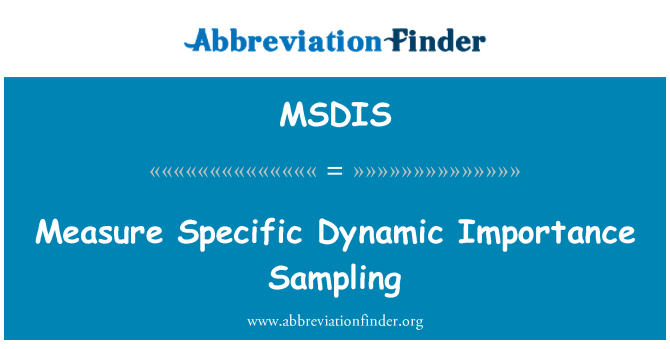 MSDIS: Міра конкретні динамічні значення вибірки
